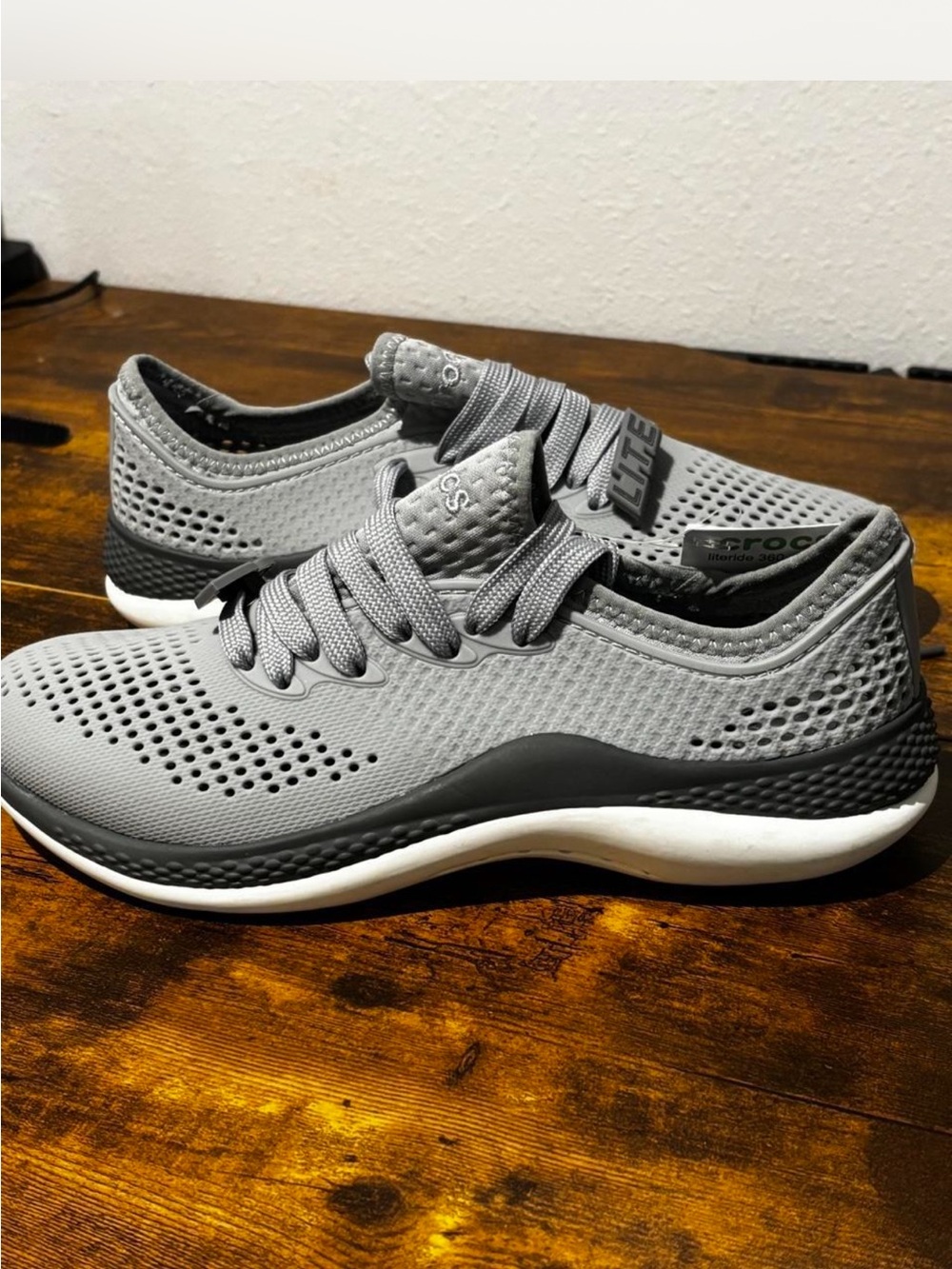 CROCS Ladies Literide 360 Pacer Gray Athletic Sneakers